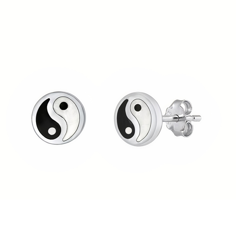 Yin Yang ørestikker - 4mm - Pr Par