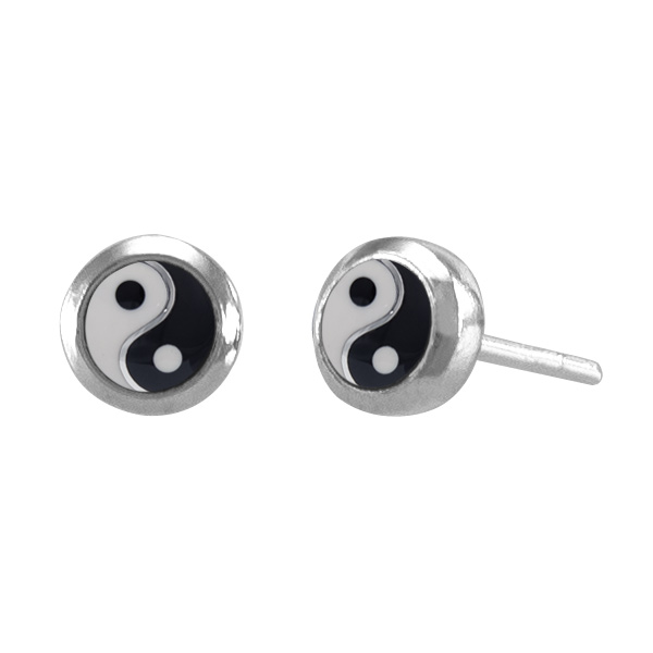 Yin Yang ørestikker - ø6mm - Pr Par