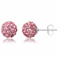 ørestikker Med Swarovski Krystaller - ø8mm - Pr Par