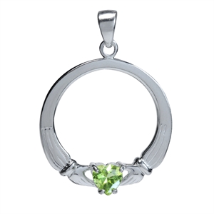 Claddagh Vedhæng med Peridot - Unikt Smykke Tilbud