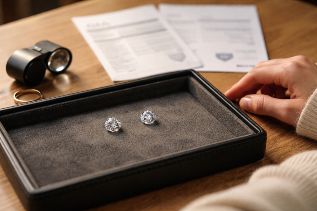 Diamantcertifikatet, som næsten fik mig til at købe den forkerte ring