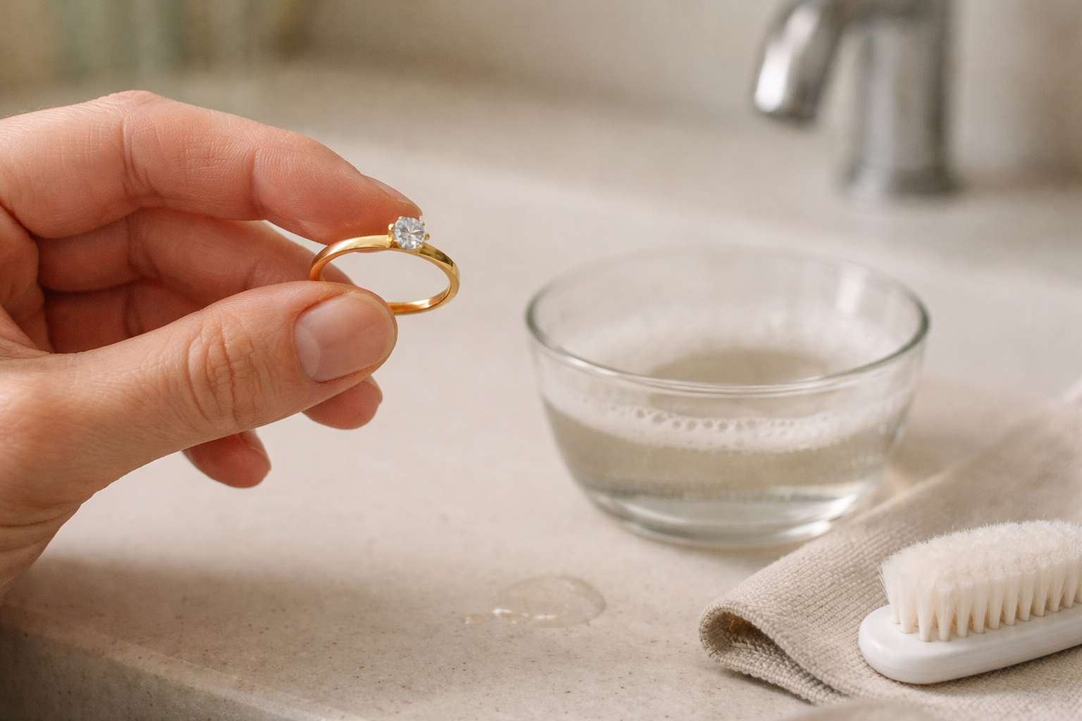 Bliver din diamantring også mat af hverdagen - tør du rense den selv?
