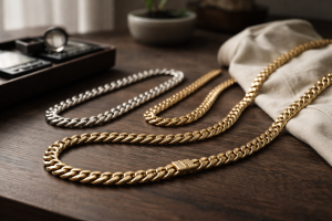 Cuban link-kæde: historie, kvalitetstjek, størrelser og styling